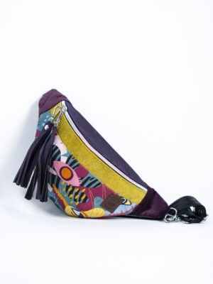 Kolorowa nerka magenta torebka damska z motywem oka korek MAGICZNE SPOJRZENIE