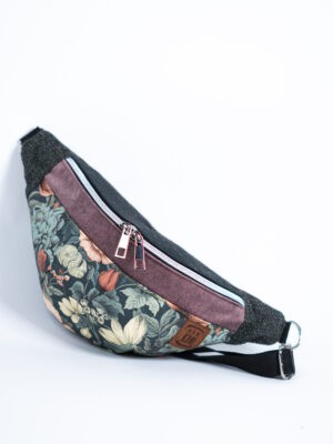 Zielona nerka dla kobiety w kwiaty z korkiem DZIKA RÓŻA