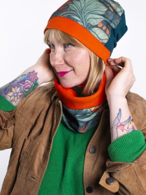 Zielony komplet damski czapka komin 2w1 ZIELONA OAZA