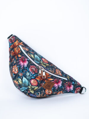 Nieprzemakalna kolorowa nerka damska w kwiaty saszetka dla kobiety KWIATOWA ROZKOSZ
