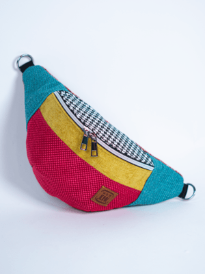 Różowa nerka damska pepitka kolorowa torebka ENERGIA ŻYCIA