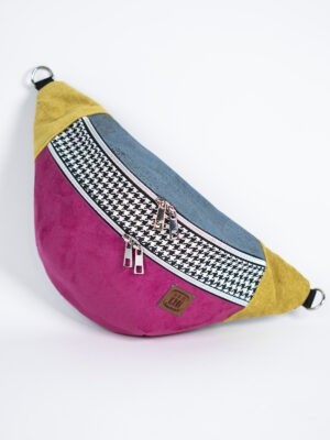 Różowa duża nerka damska pepitka z korkiem ENERGIA ŻYCIA