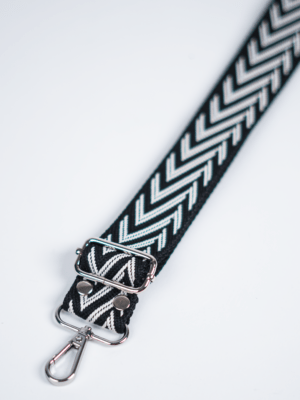 Czarno-biały pasek zygzak do nerki pasek do torebki ZYG