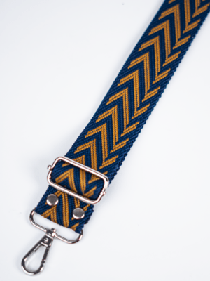 Granatowy brązowy pasek zygzak do nerki pasek do torebki ZYG