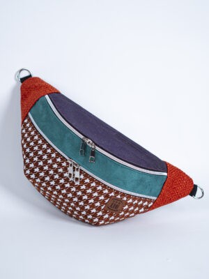 Duża kolorowa nerka damska xxl z kieszonką w pepitę ENERGIA ŻYCIA