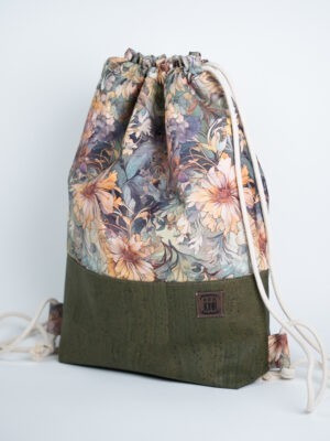 Pastelowy różowy plecak damski w kwiaty PASTELOWY KWIAT