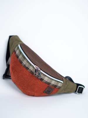 Ceglana męska nerka modna saszetka biodrowa ODCIENIE ZIEMI