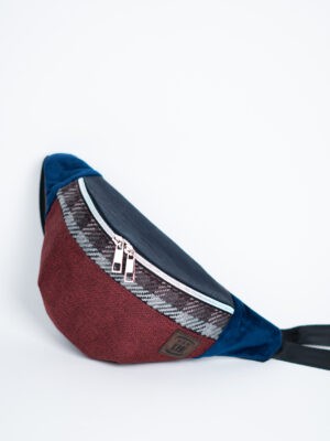 Bordowa męska nerka biodrowa saszetka z korka ODCIENIE ZIEMI