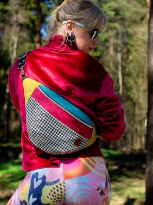 Kolorowa nerka damska torebka pepitka ENERGIA ŻYCIA