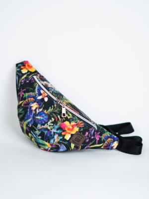 Kolorowa nerka damska w kwiaty na lato nieprzemakalna saszetka BARWY DŻUNGLI
