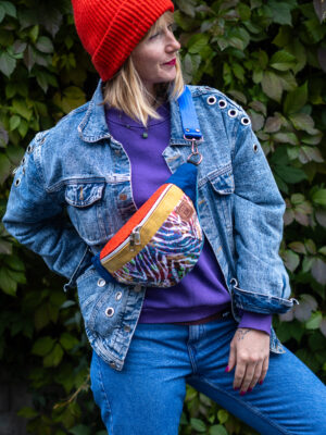 Damska nerka na biodro kolorowa saszetka dla kobiety ZEBRA VIBE