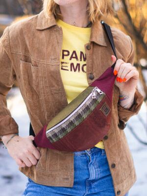 Brązowa męska nerka saszetka z korka ODCIENIE ZIEMI