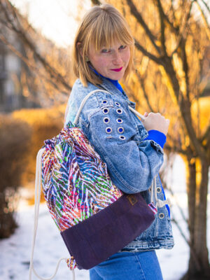 Kolorowy worek damski korek motyw zebry ZEBRA VIBE